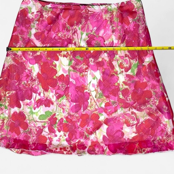 Vintage 90s Midi Skirt, Pink Floral, Flowy Lightweight Spring or Summer Skirt - Picture 7 of 7